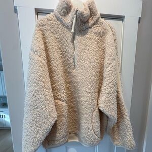 Acne Studios cream Sherpa pullover jacket. Size Medium